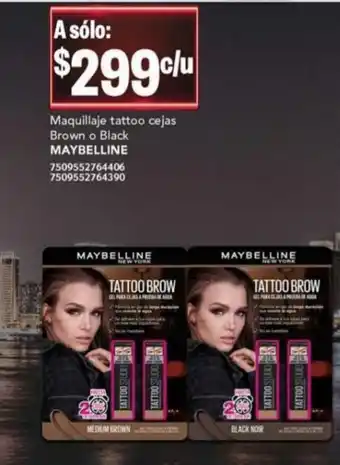City Club Maquillaje tattoo cejas Brown o Black MAYBELLINE oferta