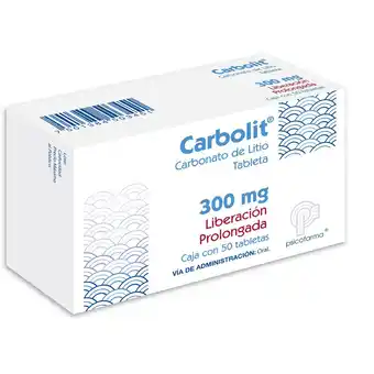 Farmacias YZA CARBOLIT LP 300MG 50 TABS oferta