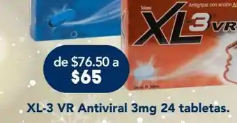 Xl-3 vr antiviral 3mg 24 tabletas