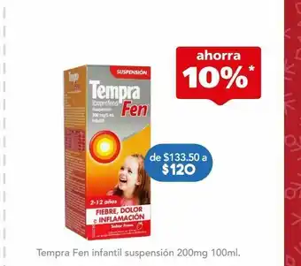 Farmacia San Pablo Tempra fen infantil suspensión 200mg 100ml. oferta