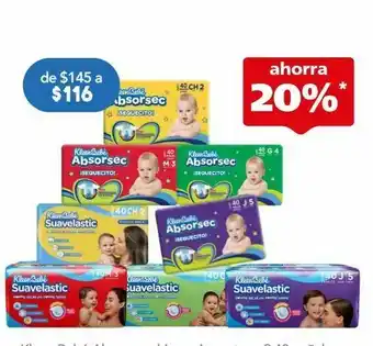 Farmacia San Pablo Kleen bebé absorsec chico unisex etapa 2 40 pañales oferta