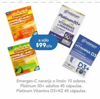 Farmacia San Pablo Emergen-c naranja o limón 10 sobres. oferta