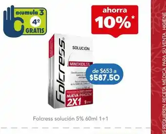 Farmacia San Pablo Folcress solución 5% 60ml 1+1 oferta