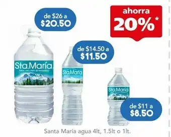 Farmacia San Pablo Santa maría agua 4lt, 1.5lt o 1lt oferta