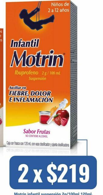 Farmacia San Pablo Motrin infantil suspensión 2g/100ml 120ml. oferta