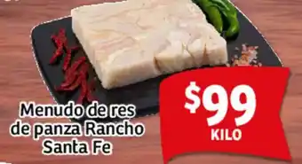 Soriana Mercado Menudo de res de panza Rancho Santa Fe oferta