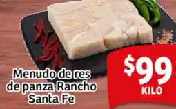 Soriana Mercado Rancho santa fe menudo de res de panza oferta