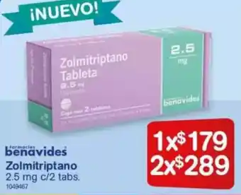 Farmacias Benavides Zolmitriptano oferta