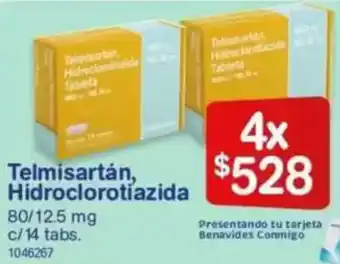 Farmacias Benavides Telmisartán hidroclorotiazida oferta