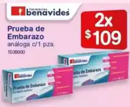 Farmacias Benavides Prueba de embarazo oferta