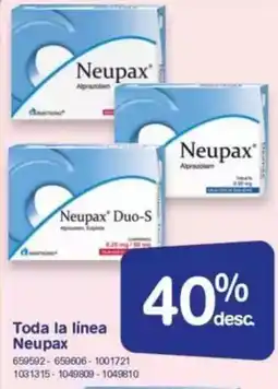 Farmacias Benavides Neupax toda la linea oferta