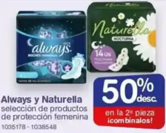 Farmacias Benavides Always y naturella oferta