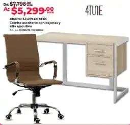 Office Depot Combo escritorio con cajones y silla ejecutiva oferta