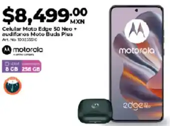 Office Depot Celular Moto Edge 50 Neo + audifonos Moto Buds Plus oferta