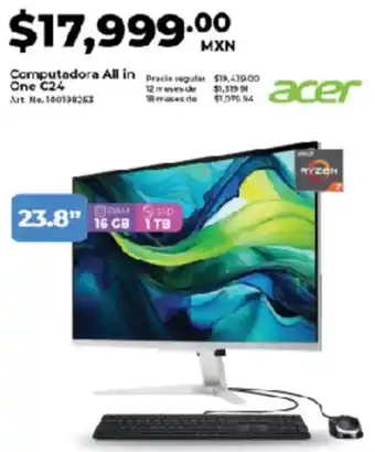 Office Depot Acer computadora all in one C24 oferta