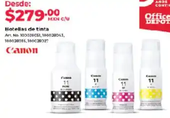 Office Depot Canon botellas de tinta oferta