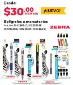 Office Depot Zebra bolígrafos o marcatextos oferta