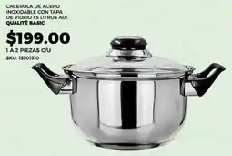 Almacenes Anfora Qualité basic cacerola de acero inoxidable con tapa de vidrio oferta