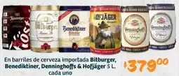 Soriana Híper Bitburger benediktiner,denninghoffs & hofjäger en barriles de cerveza importada oferta