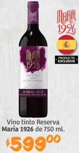 Soriana Híper María 1926 vino tinto reserva oferta