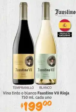 Soriana Híper Faustino vii rioja vino tinto o blanco oferta