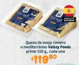 Soriana Híper Valley foods queso de oveja romero o mediterráneo prime oferta