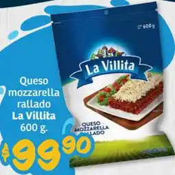 Soriana Híper La villita queso mozzarella rallado oferta