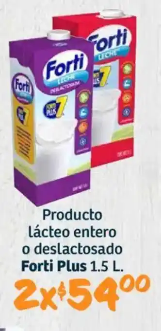 Soriana Híper Forti plus producto lácteo entero o deslactosado oferta