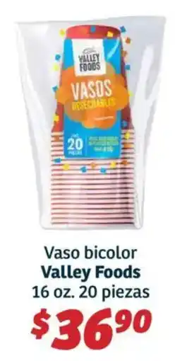 Soriana Híper Valley foods vaso bicolor oferta