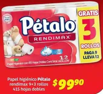 Soriana Híper Pétalo papel higiénico rendimax oferta