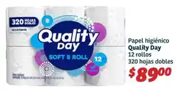 Soriana Híper Quality day papel higiénico oferta