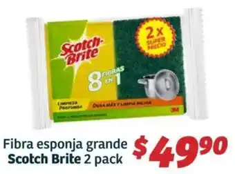 Soriana Híper Scotch brite fibra esponja grande oferta