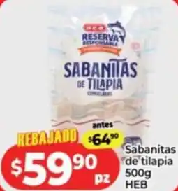 HEB Heb sabanitas de tilapia oferta