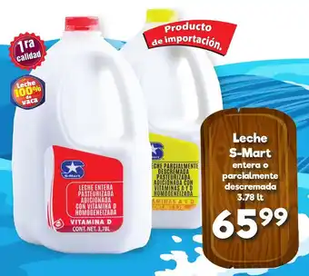 S-Mart Leche s-mart entera o parcialmente descremada oferta