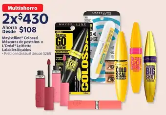 Walmart L'oréal le matte maybelline colossal máscaras de pestañas oferta