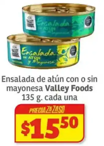 Soriana Híper Valley foods ensalada de atún con o sin mayonesa oferta