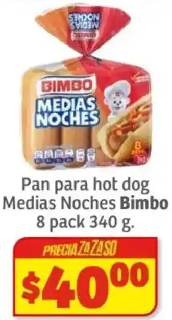 Soriana Híper Bimbo pan para hot dog medias noches oferta