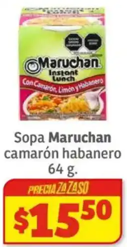 Soriana Híper Maruchan sopa camarón habanero oferta