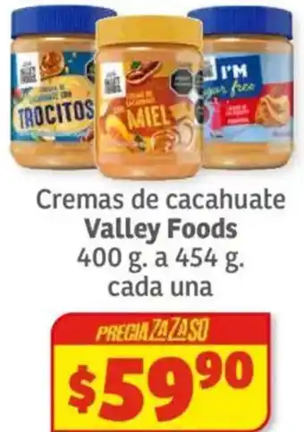 Soriana Híper Valley foods  cremas de cacahuate oferta