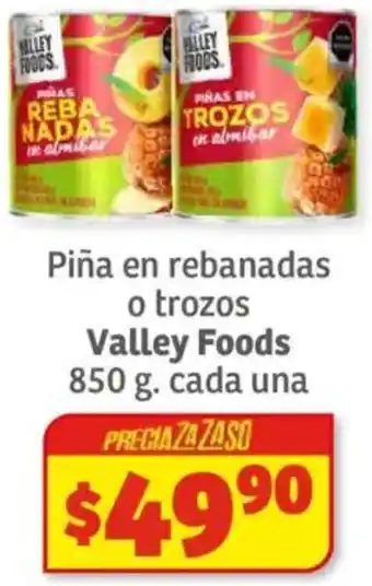 Soriana Híper Valley foods piña en rebanadas o trozos oferta