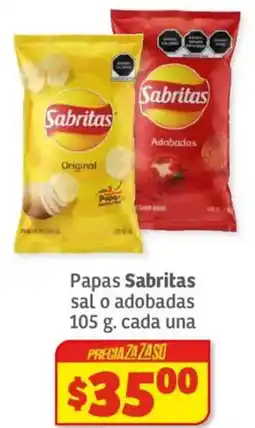 Soriana Híper Sabritas papas sal o adobadas oferta