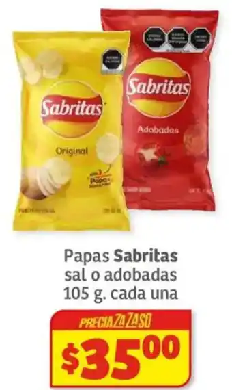 Soriana Híper Sabritas papas sal o adobadas oferta