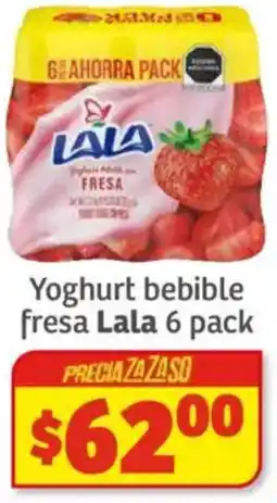 Soriana Híper Lala yoghurt bebible fresa oferta