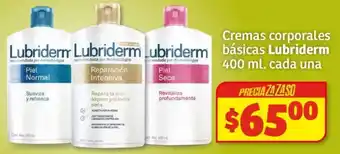 Soriana Híper Lubriderm cremas corporales básicas oferta