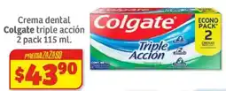 Soriana Híper Colgate Crema dental triple acción oferta