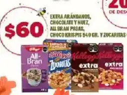 Farmacias Guadalajara Kellogg's extra arándanos, chocolate y huez oferta