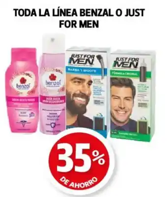 Farmacias Guadalajara Toda la línea benzal o just for men oferta