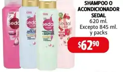 Farmacias Guadalajara Sedal shampoo o acondicionador oferta