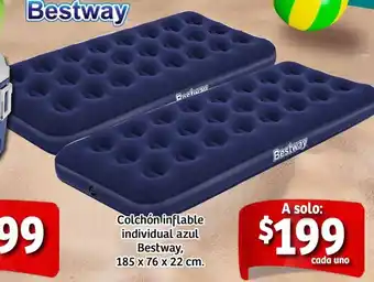 Soriana Mercado Bestway colchón inflable individual azul oferta