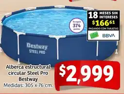 Soriana Mercado Bestway alberca estructural circular steel pro oferta